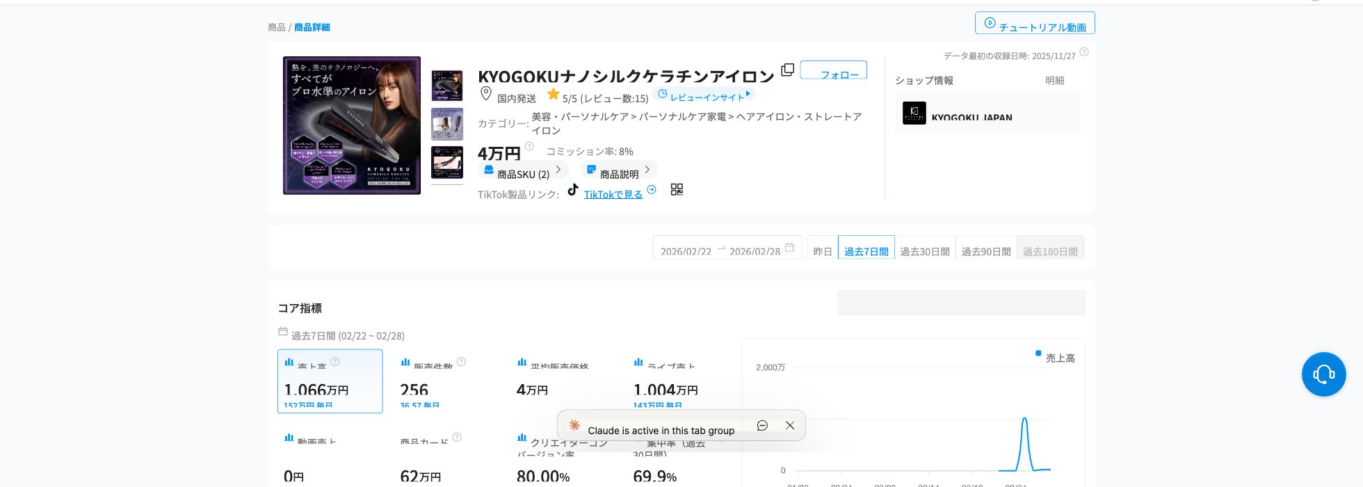 カームセブンスージングセラム Kalodataデータ
