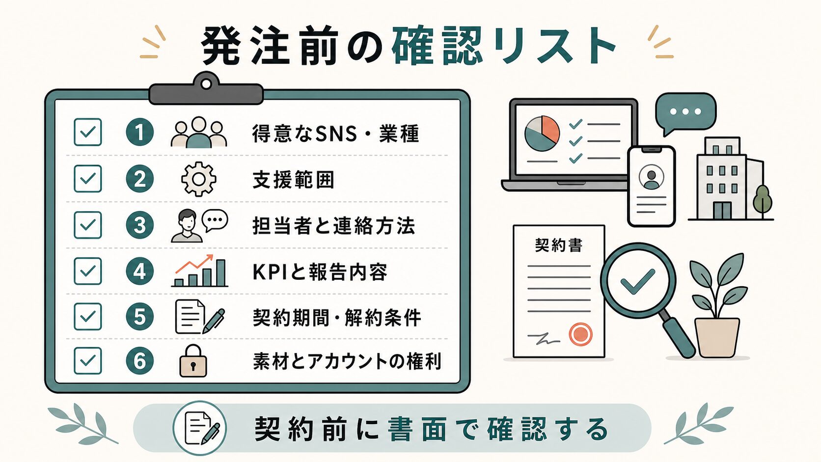 SNS運用代行 福岡|発注前に確認する6項目