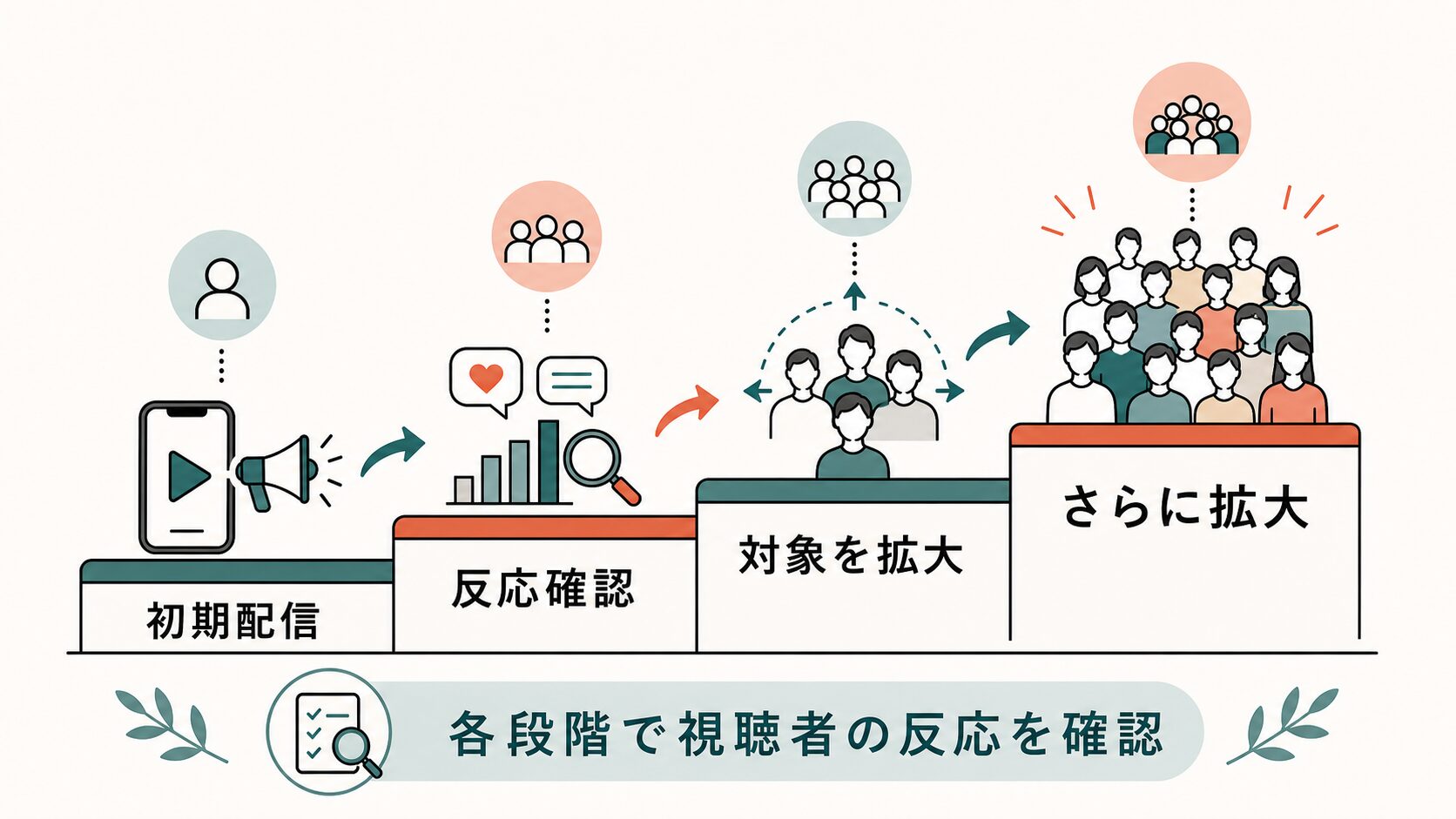 TikTokアルゴリズム|段階的に配信が拡大する仕組み