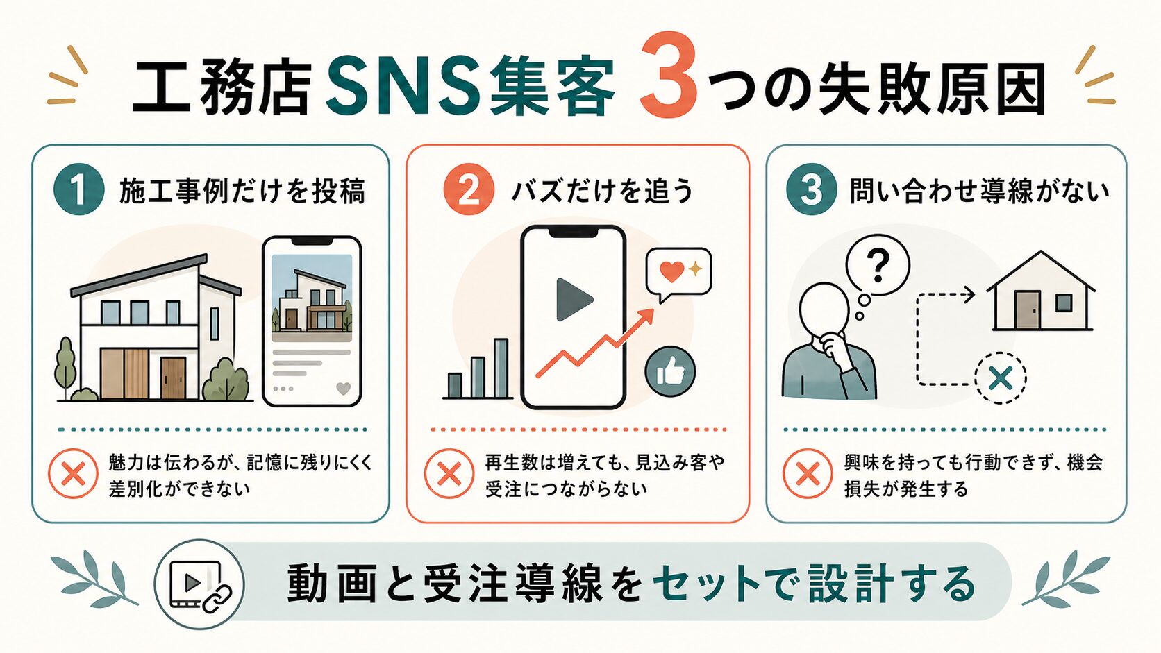 工務店 TikTok集客|SNS集客がうまくいかない3つの理由